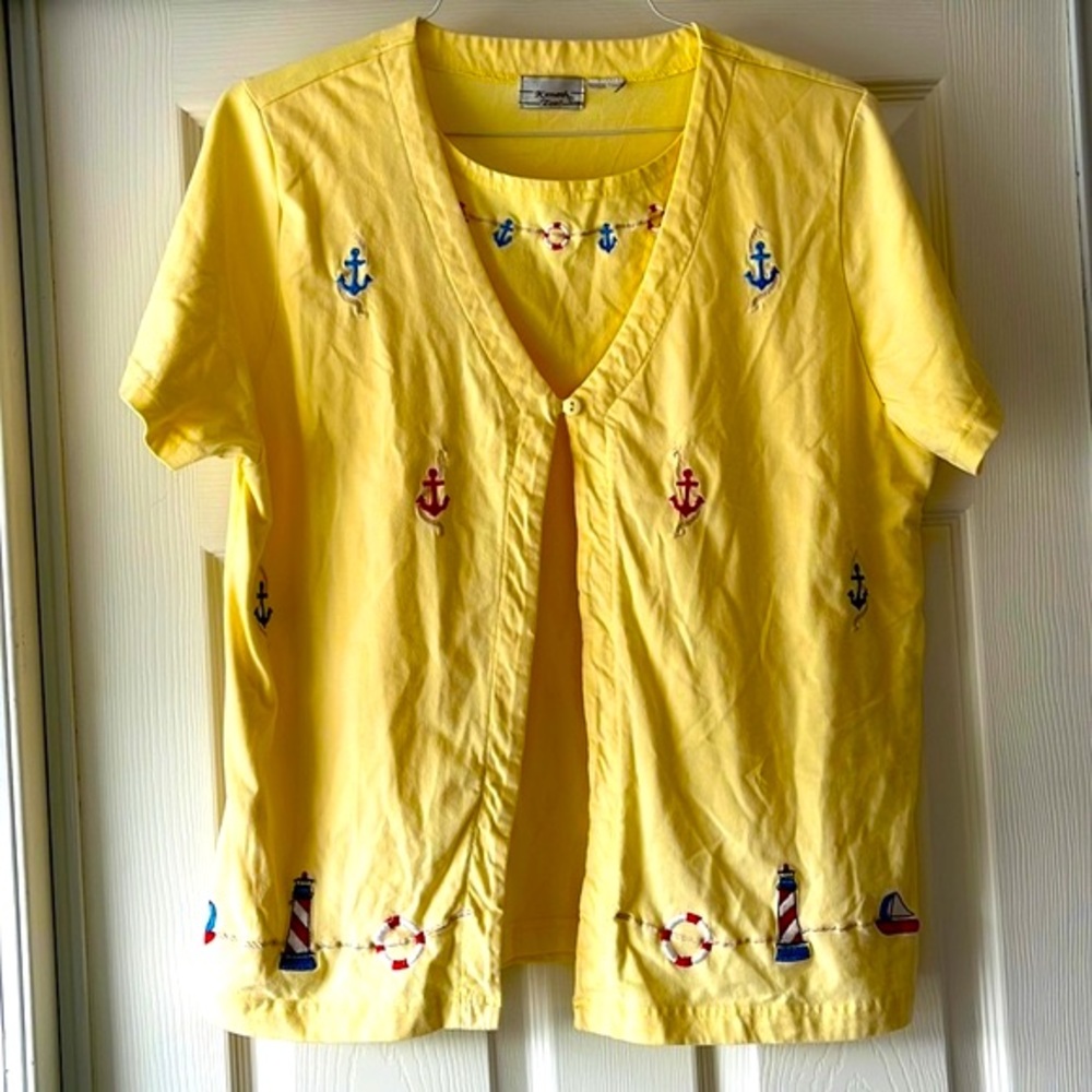Keneth Too Layered Look Nautical short Sleeve Top